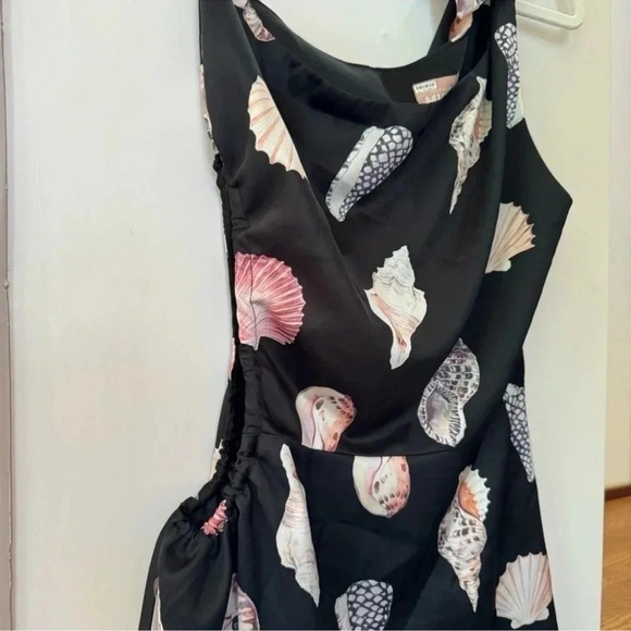 Show Me Your MuMu Kenz Mini Dress Seashell Mini Black Satin One Shoulder XS - Picture 11 of 15